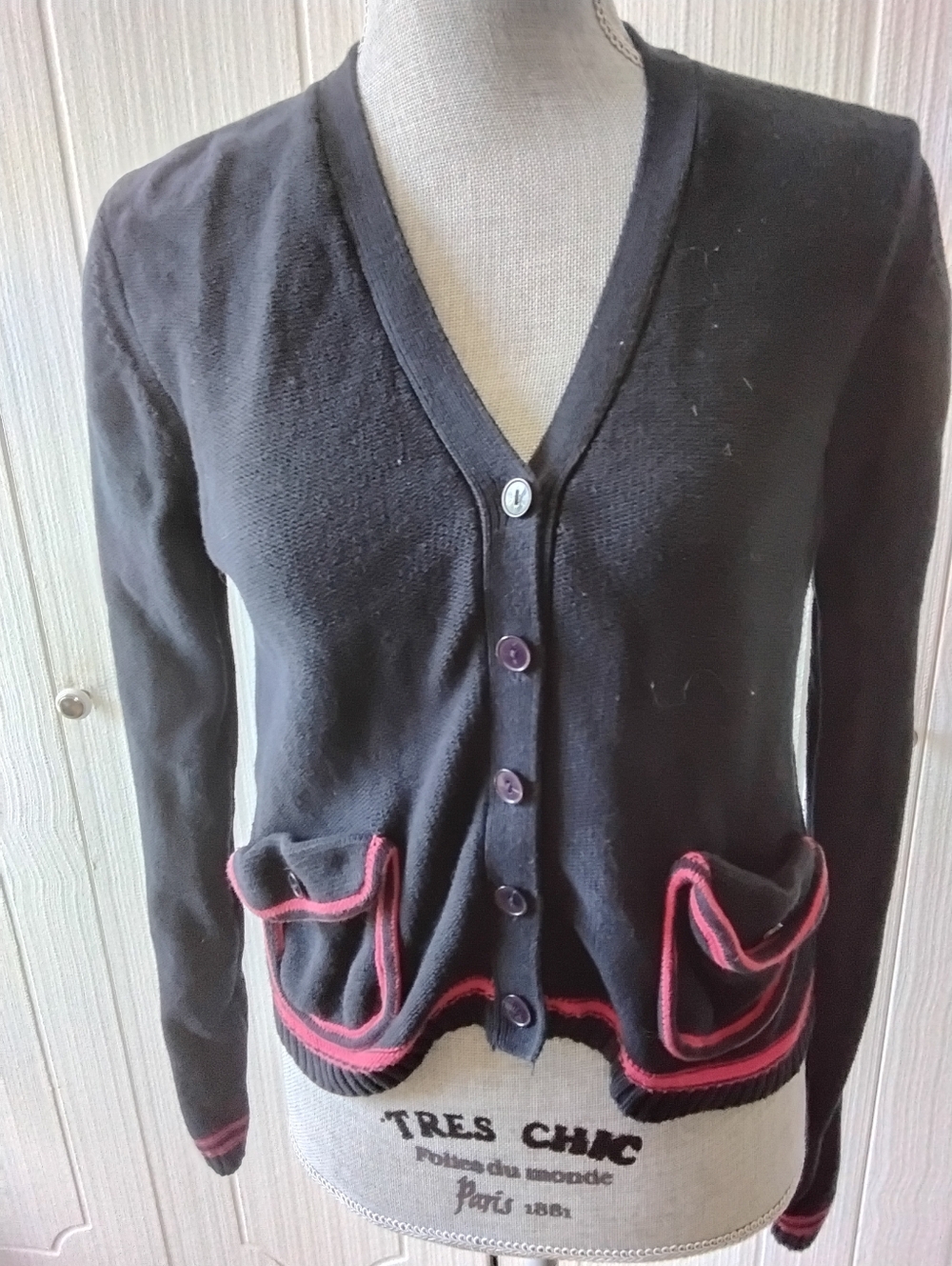 Womens TOPSHOP Black Sweater With Long Sleeves, Size US 8